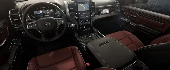 RAM 1500 leather seating detail