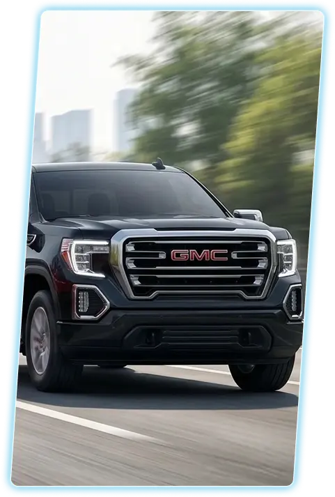 GMC pickup truck front view