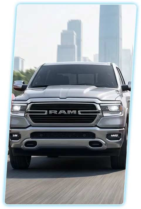 RAM pickup truck front view