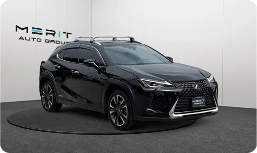 Lexus hybrid vehicle on a studio turntable