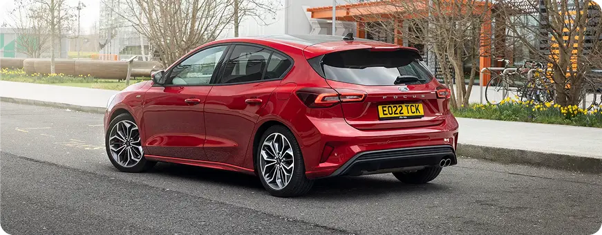 Ford Focus with rear seats folded flat for cargo