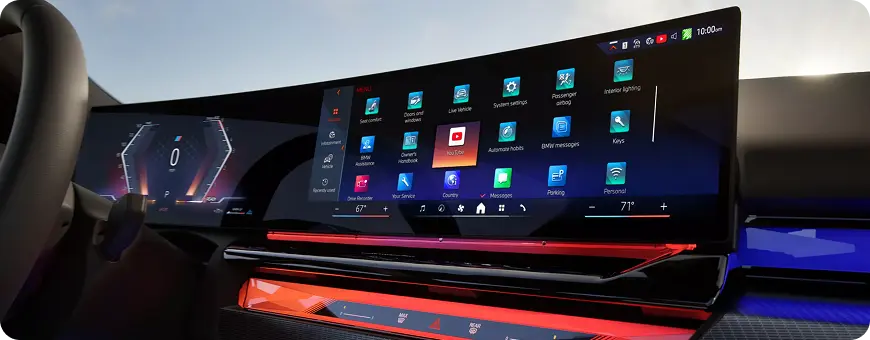 BMW Curved Display streaming video while parked