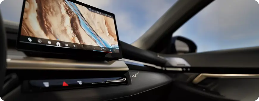 BMW Interaction Bar with ambient lighting across the dashboard