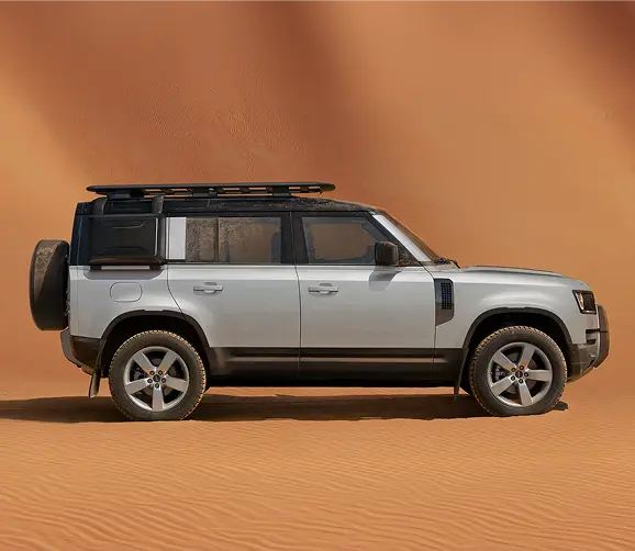 Land Rover Defender front three-quarter view