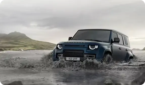 Defender OCTA wading through water