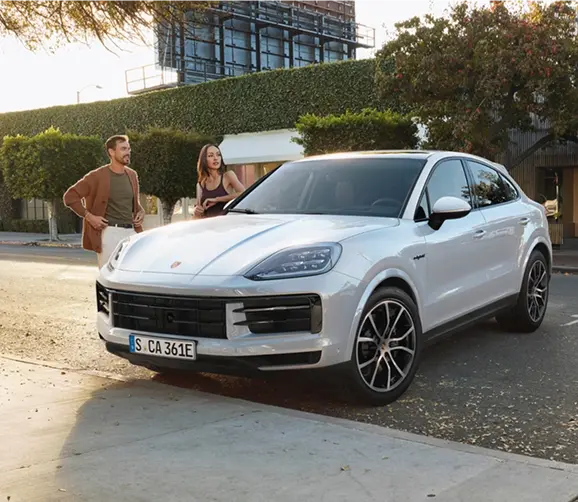 Porsche Cayenne Coupe fastback rear three-quarter view