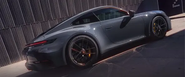 Porsche 911 round headlight detail