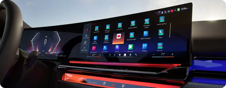 BMW 5 Series Curved Display video streaming
