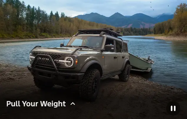 Ford Bronco towing a trailer