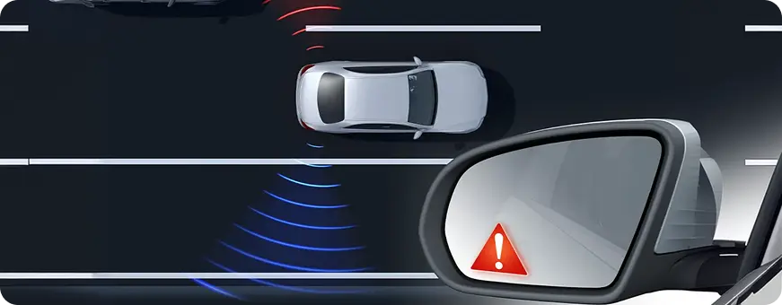 Illustration of Mercedes-Benz Blind Spot Assist with Exit Warning