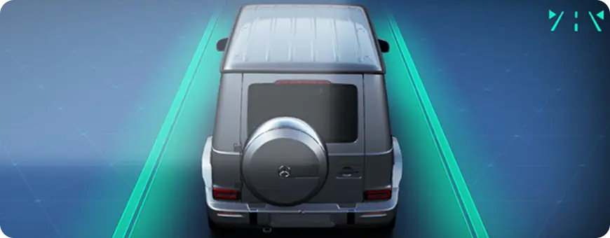 Illustration of Mercedes-Benz Blind Spot Assist on the G-Class