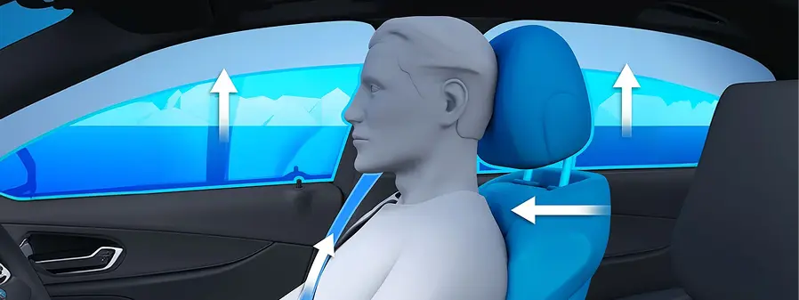 Illustration of the Mercedes-Benz S-Class proactive side-impact protection raising the ride height
