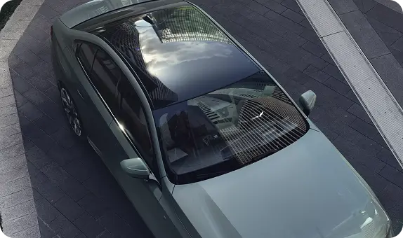 BMW Sky Lounge Panoramic Roof viewed from inside the cabin