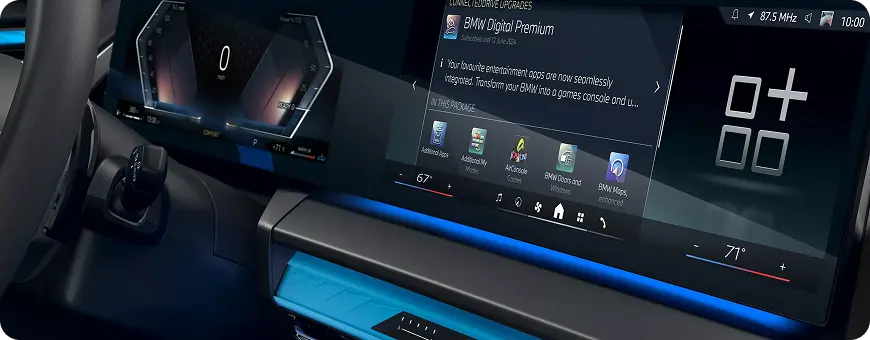 BMW X3 infotainment screen showing BMW Digital Premium apps