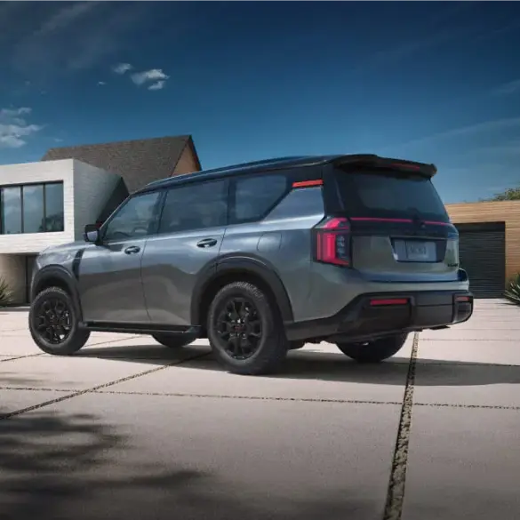 Nissan Armada on a cement driveway
