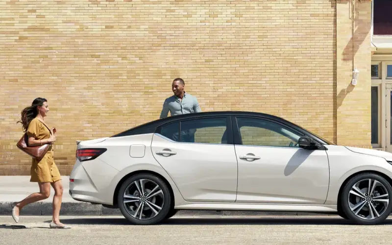Nissan sentra on the side of the road