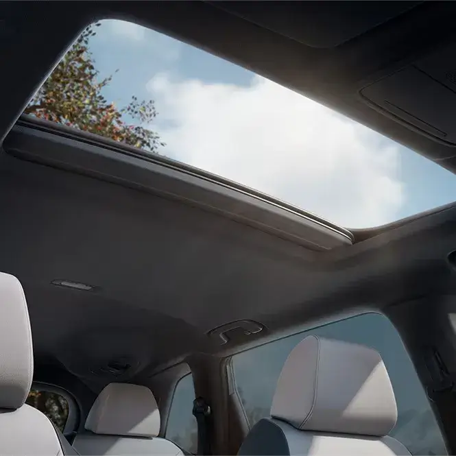 2027 Honda CR-V moonroof and headliner viewed from inside in daylight