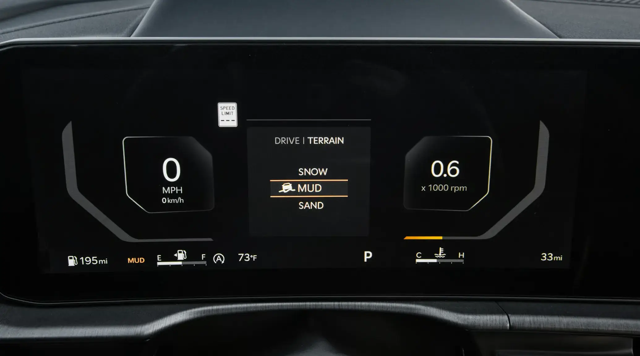 2027 Kia Sportage 12.3-inch digital gauge cluster showing drive and terrain modes