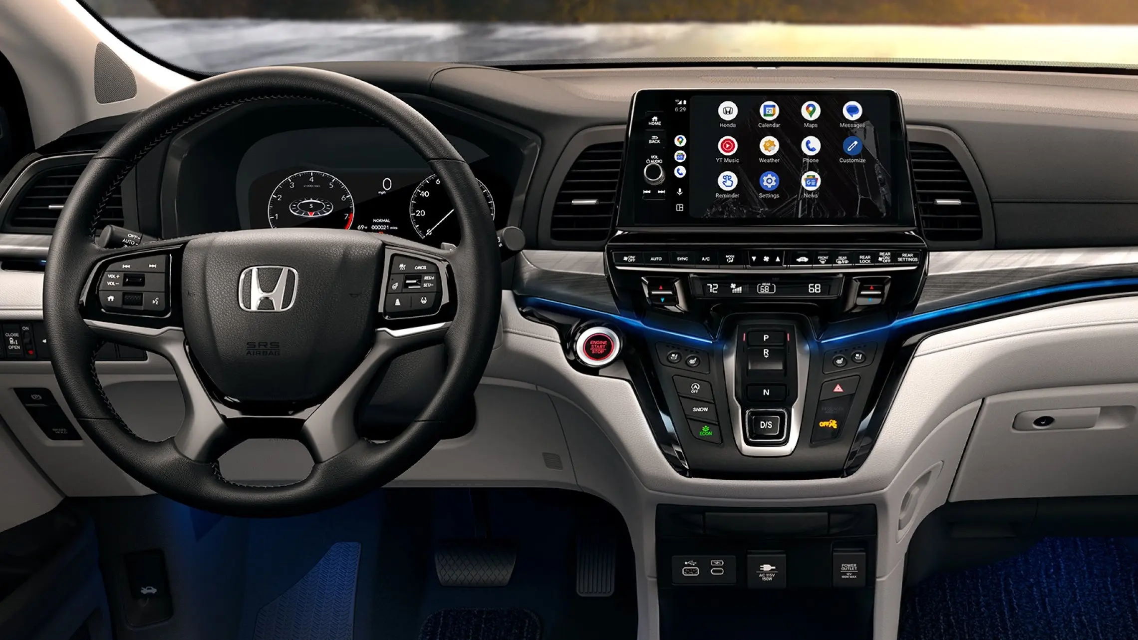 2027 Honda Odyssey technology overview with touchscreen infotainment and driver display