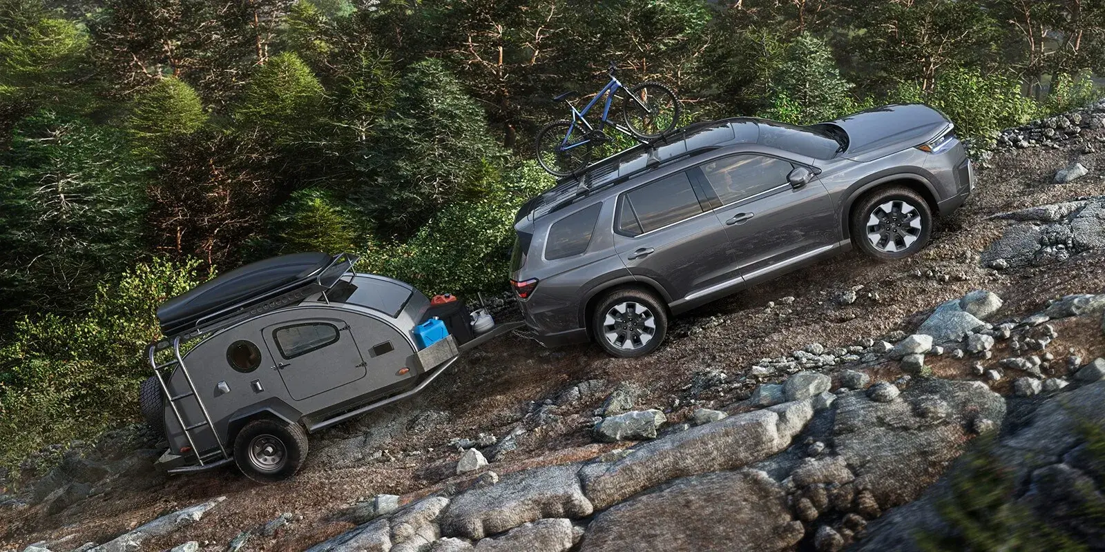 2027 Honda Pilot exterior styling showing the upright grille, squared body and alloy wheels