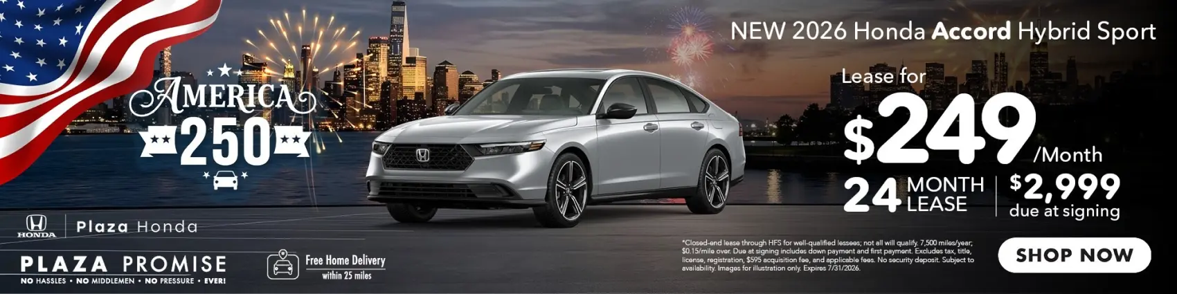 2026 Honda Accord Hybrid Sport Lease