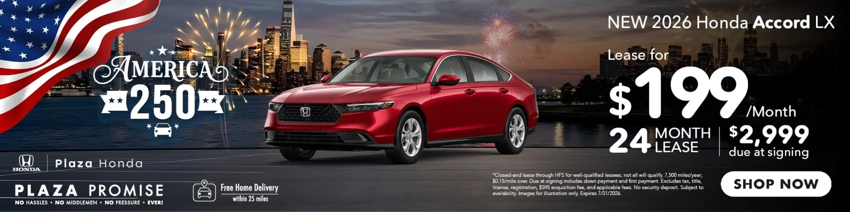 2026 Honda Accord LX Lease