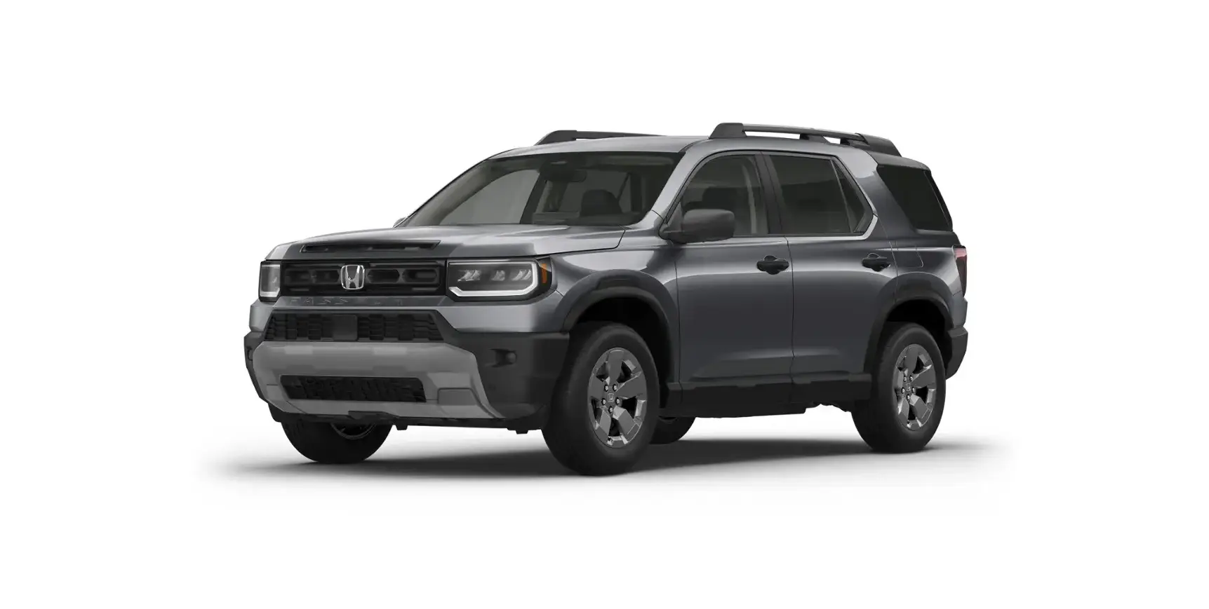 Gray Honda Passport SUV shown in a front three-quarter view
