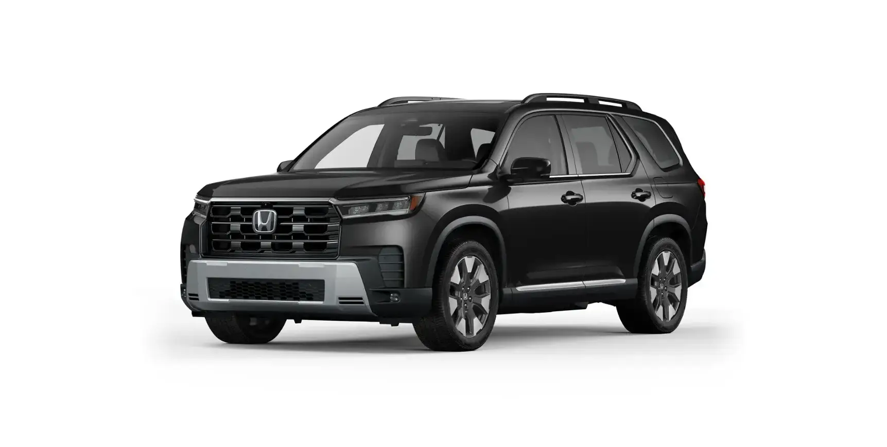 Black Honda Pilot SUV shown in a front three-quarter view