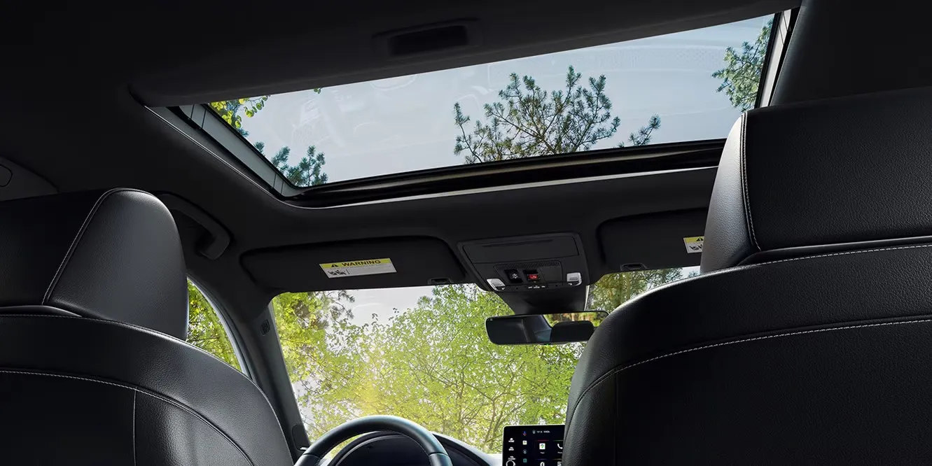 Honda Civic power moonroof seen from inside the cabin