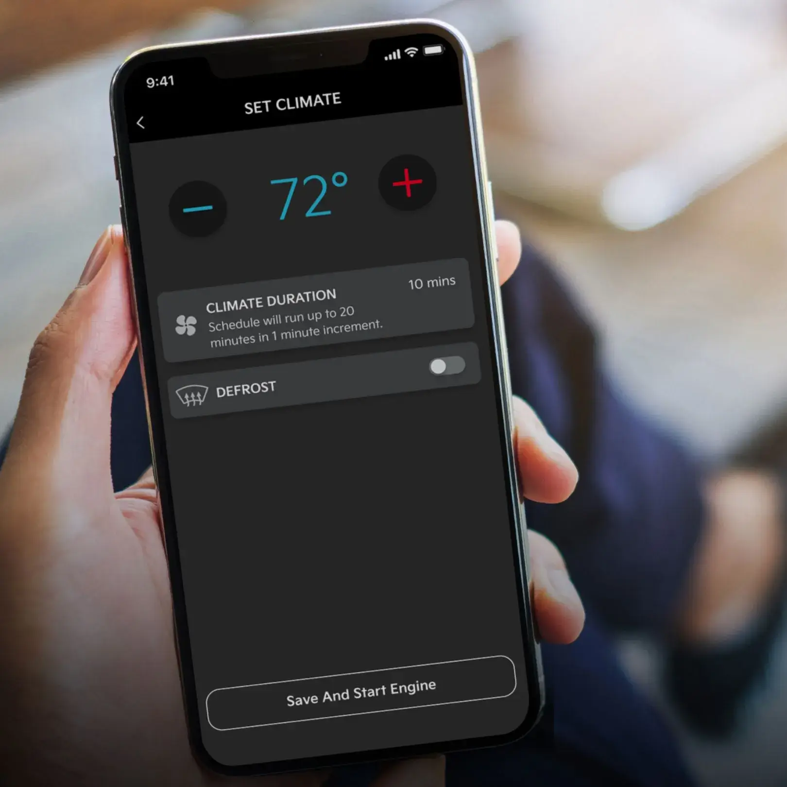 Kia Access app showing remote start and climate control for the 2027 Kia K4
