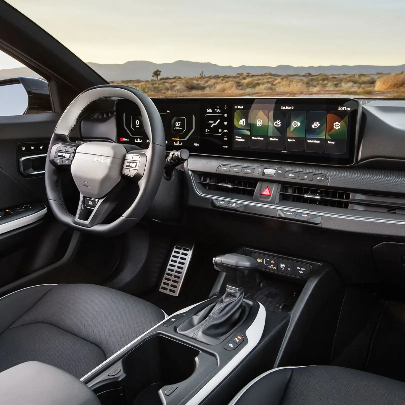 2027 Kia K4 digital cockpit with dual panoramic displays spanning nearly 30 inches