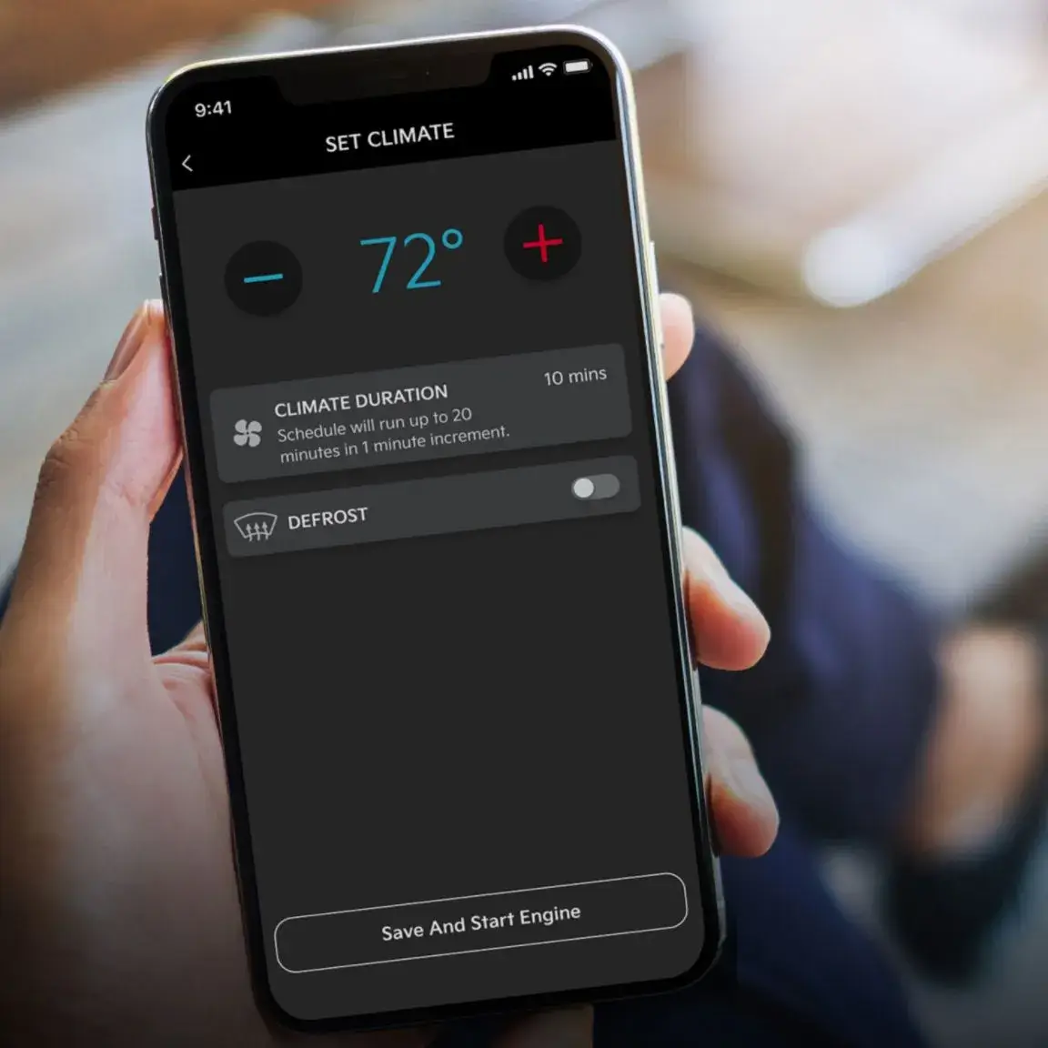 Kia Connect remote start and climate control being used on a smartphone with the 2027 Kia K5