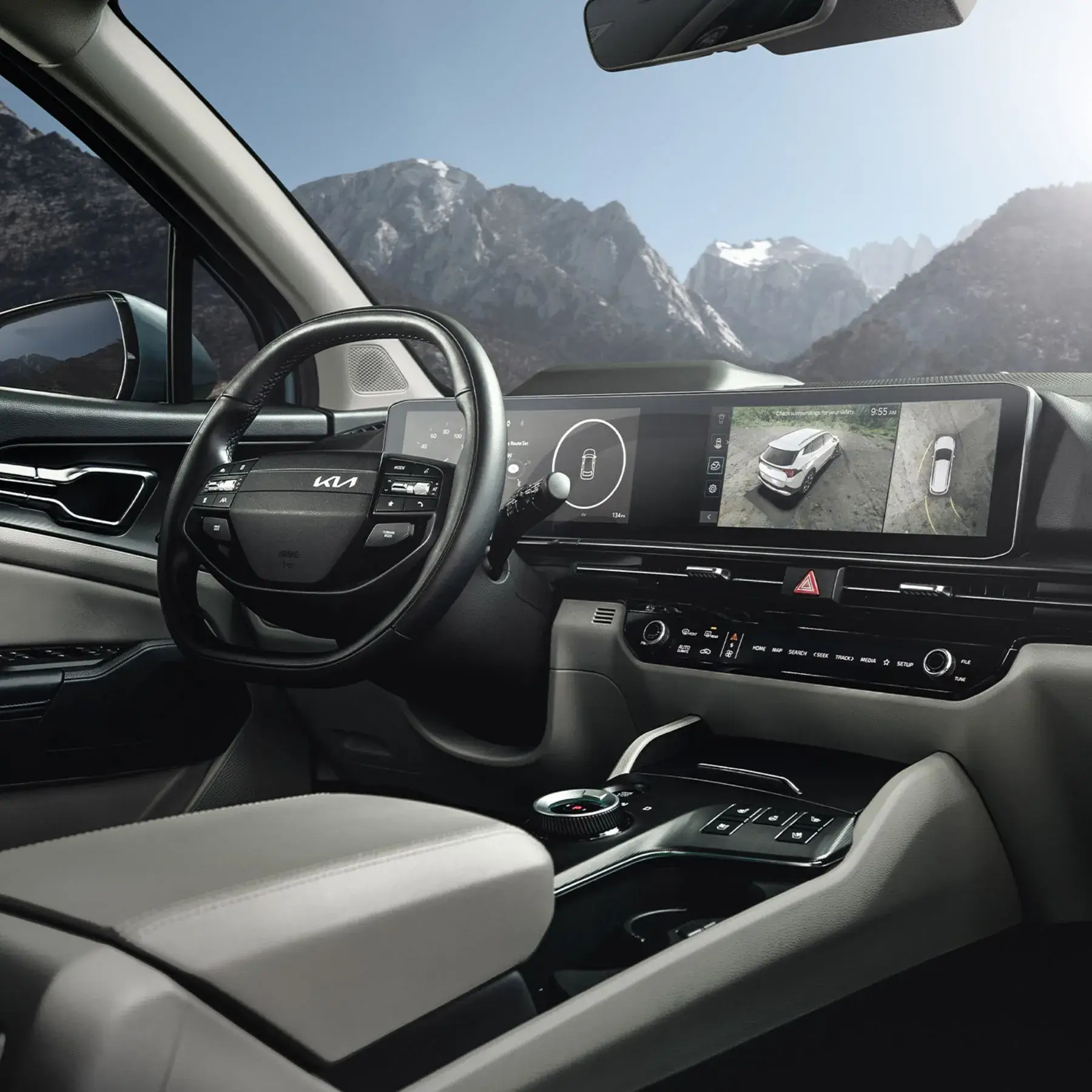 2027 Kia Sportage Hybrid dual 12.3-inch curved display screens for infotainment and instrument cluster