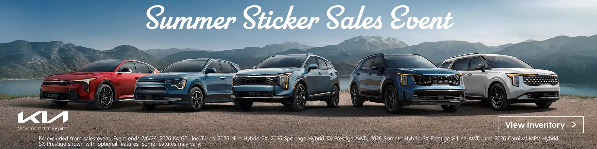 Summer sticker sales event all vehicles