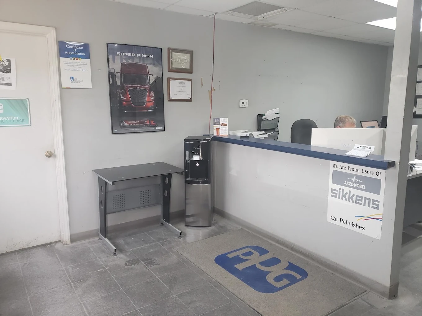 Office inside the Smart Auto Group body shop