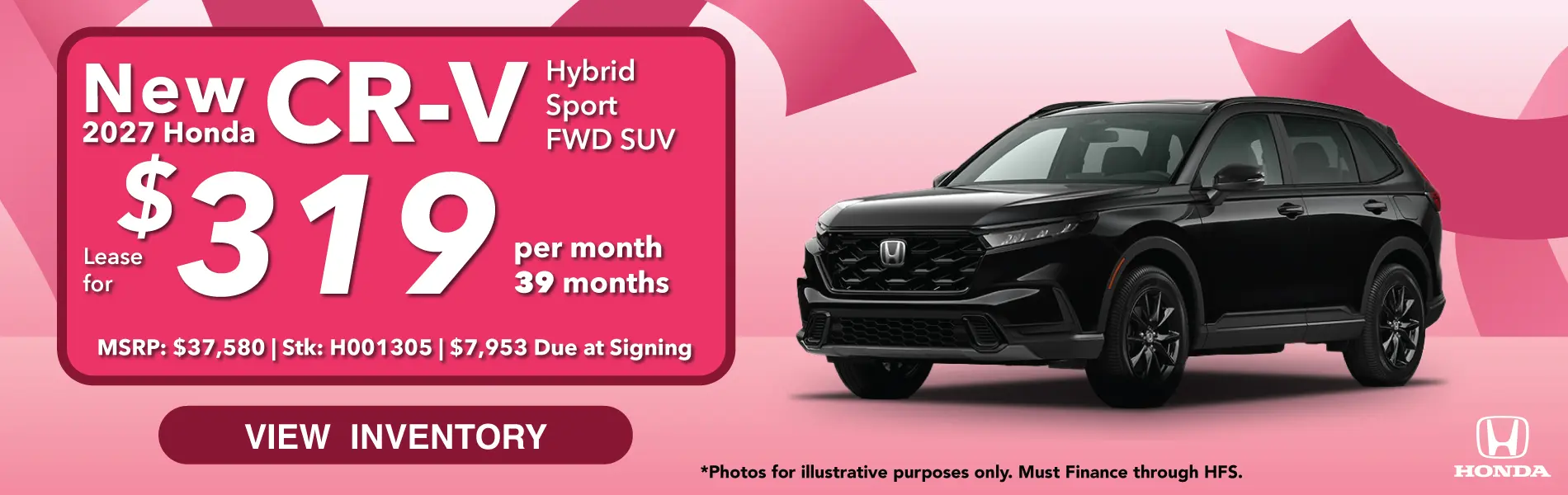 New 2027 Honda CR-V Hybrid Sport Lease for $319/mo