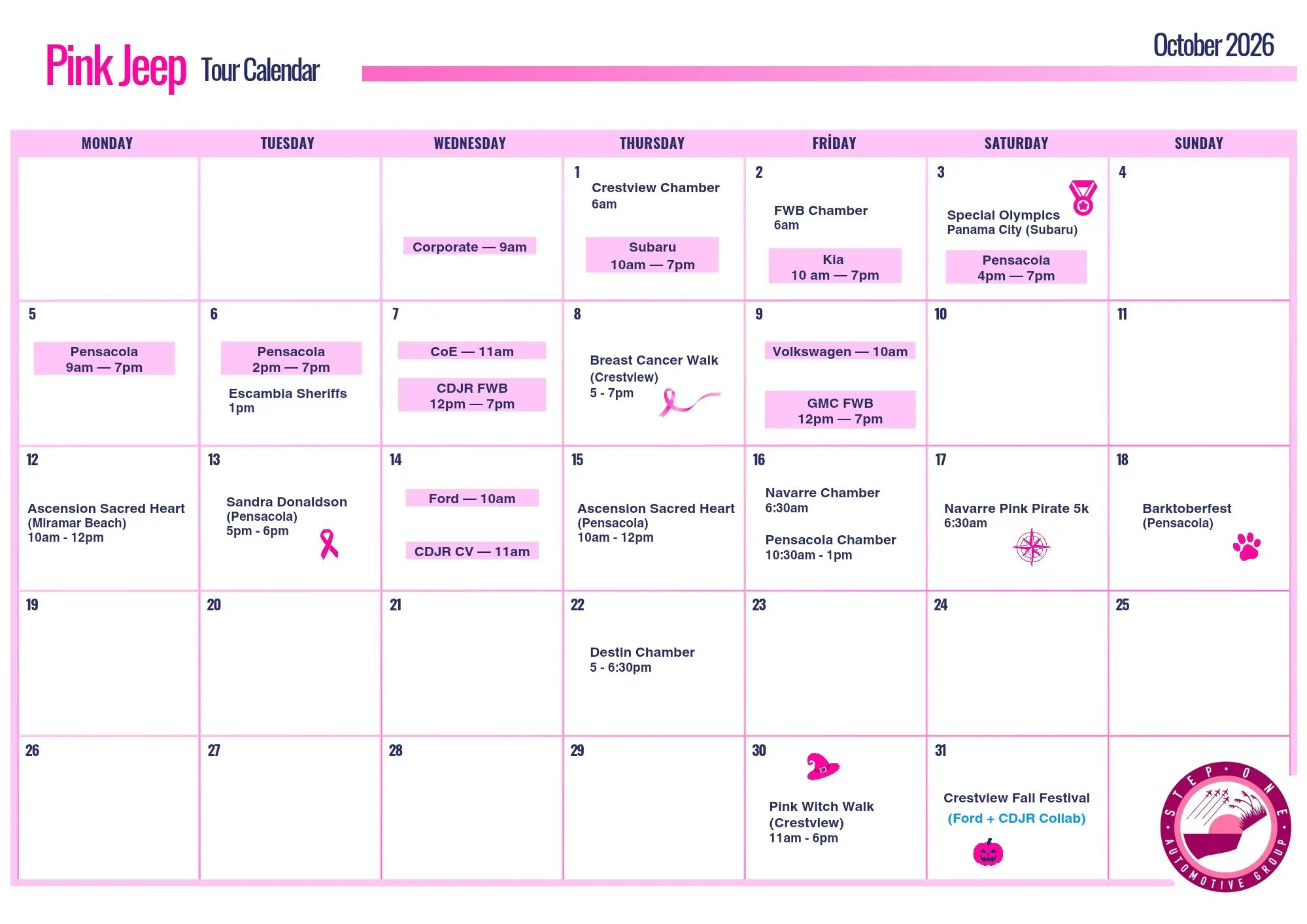 Drive Out Breast Cancer Calendar