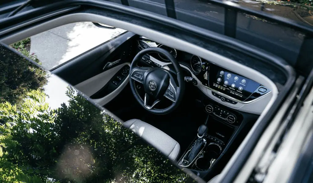 buick encore gx interior from moon roof