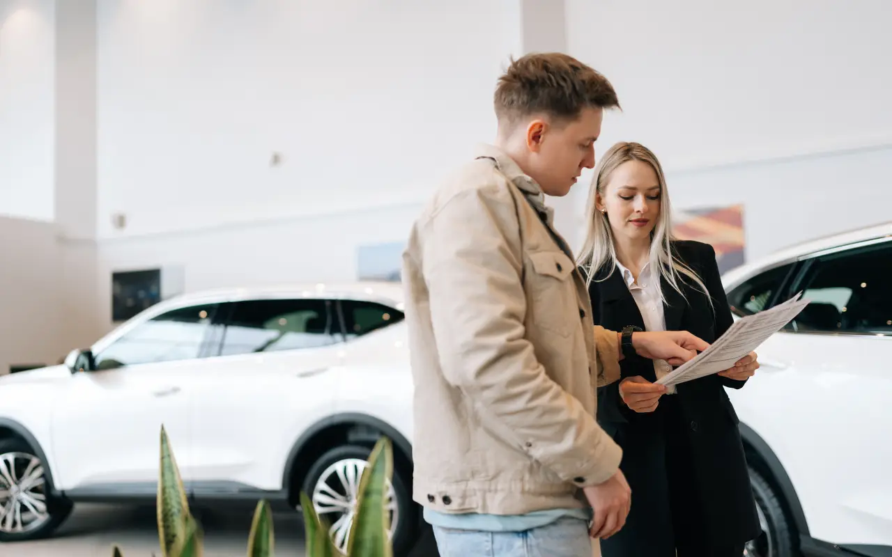 Auto financing paperwork at The Big Lot Car Credit in Kansas City, MO