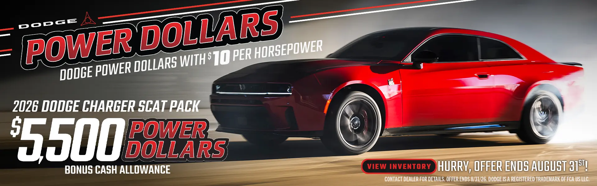 Charger - $5500 Power Dollars Bonus Cash Allowance
