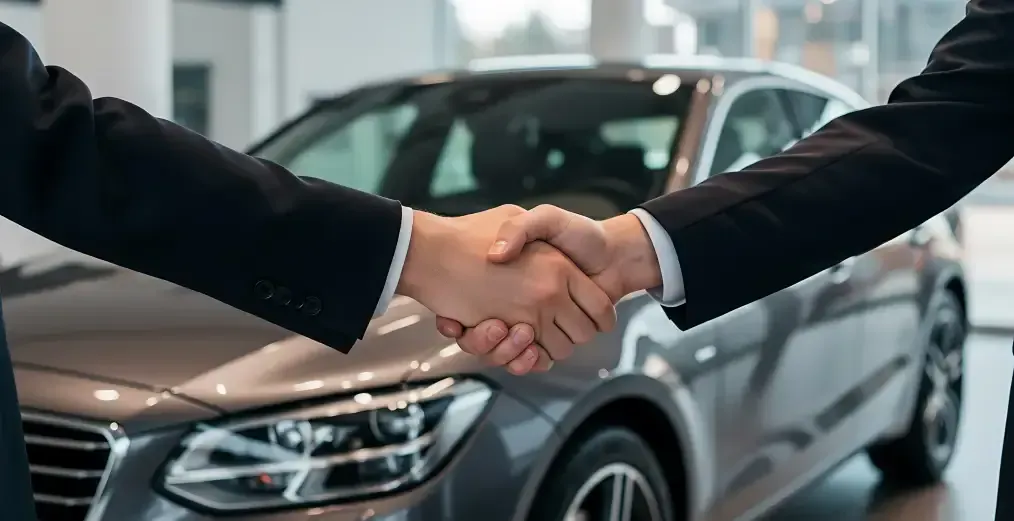 Customer handshake at Ultimate Powersports after reviewing vehicle financing options