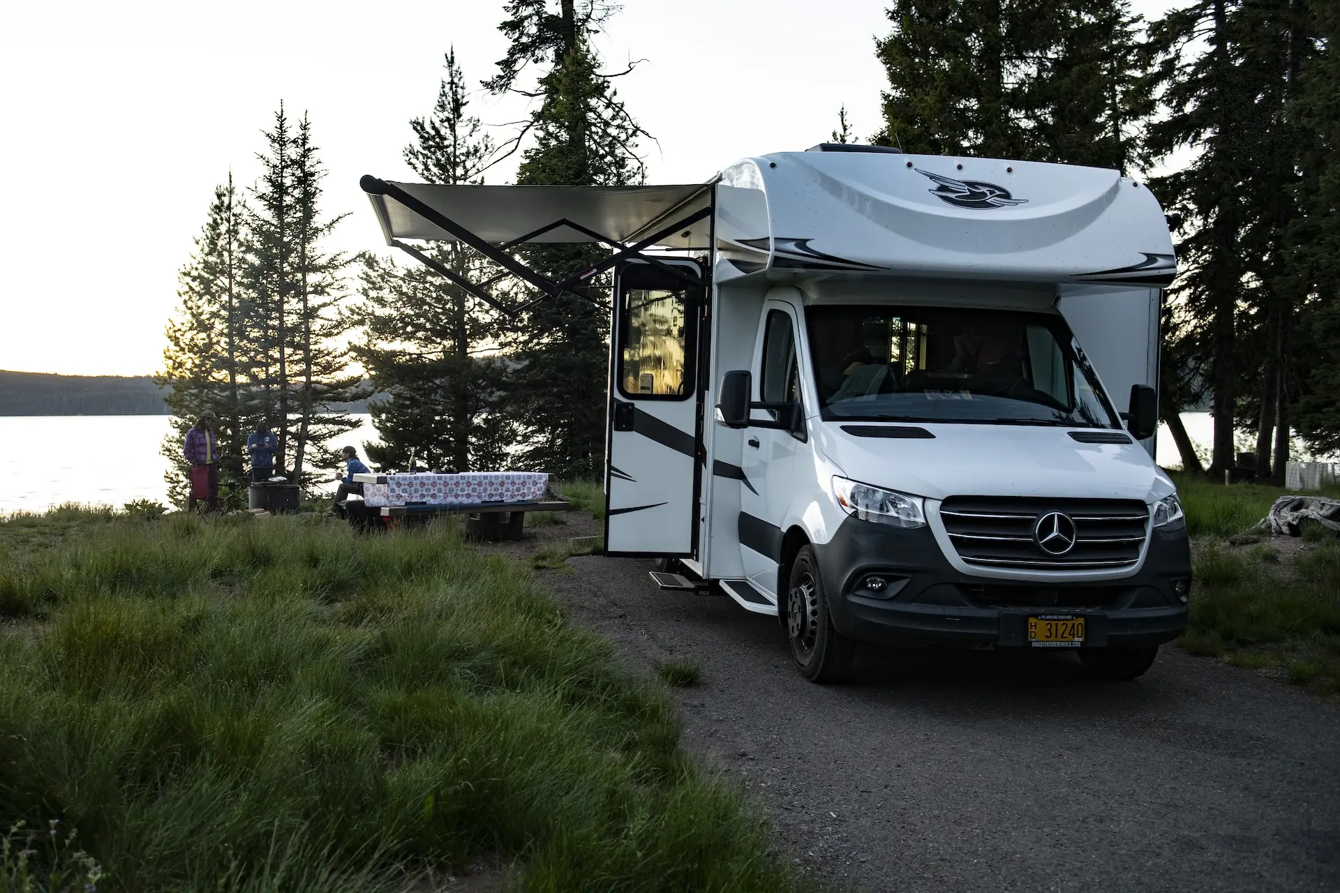 RV with a Mountain Lake View