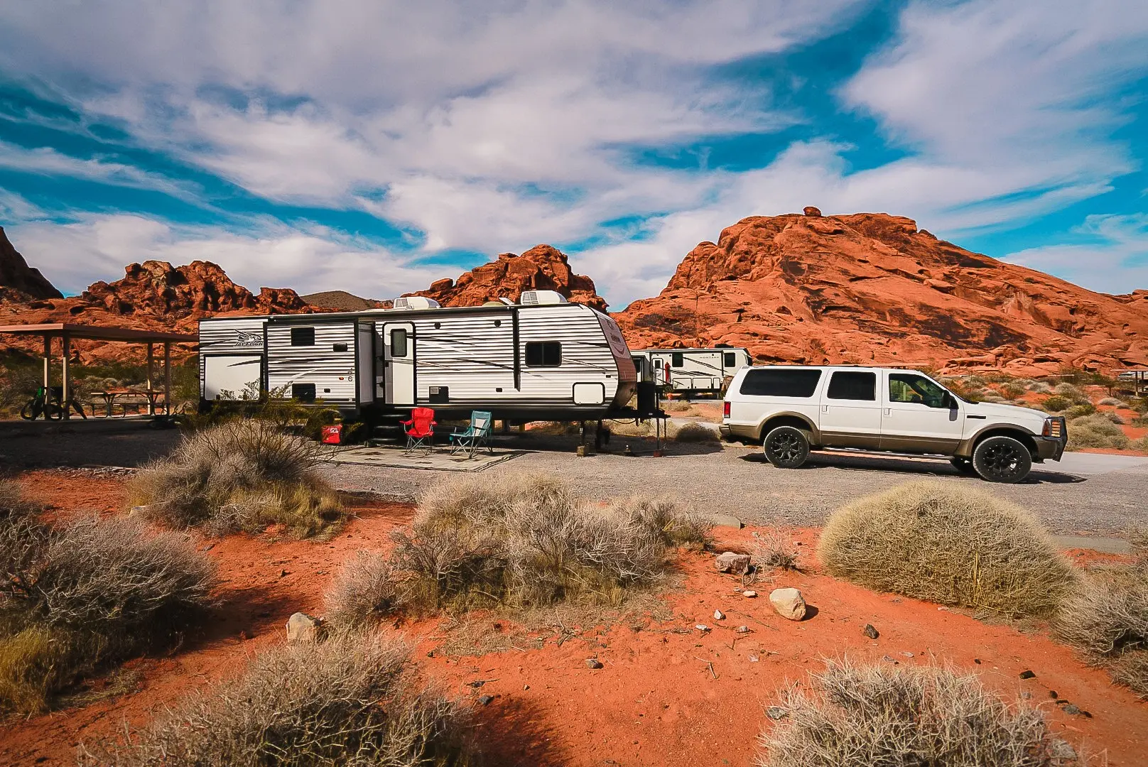 Camper Set up in Desert