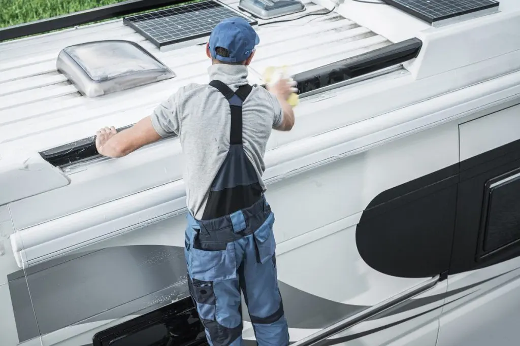 RV Cleaning Check for Roof of RV