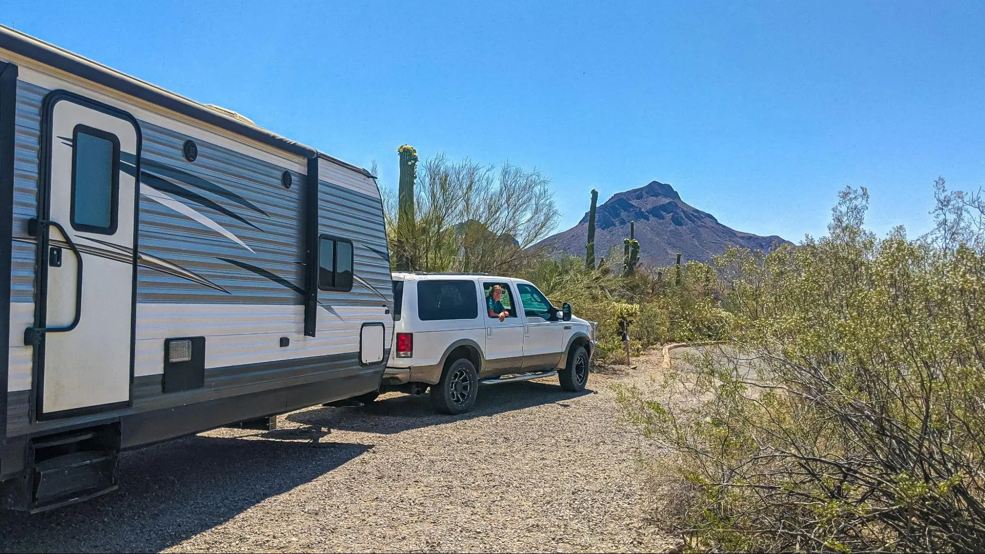 Hauling Camper from Campsite