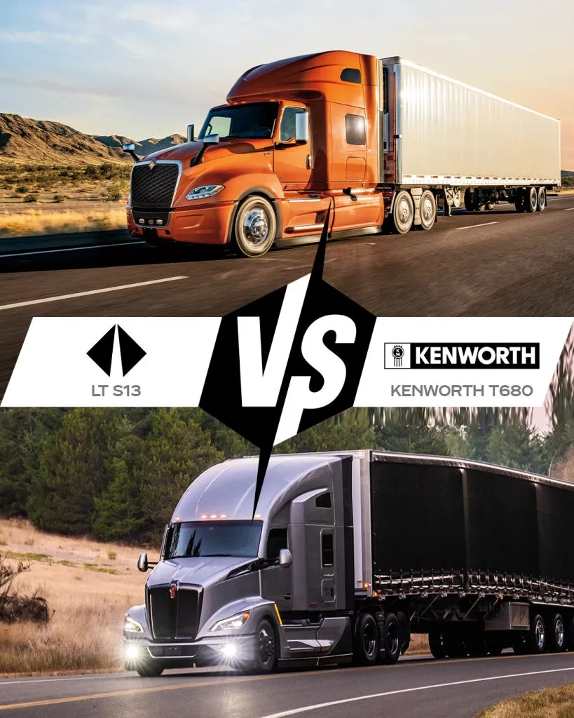 Kenworth T680 with MX-13 vs. International LT with S13 Graphic