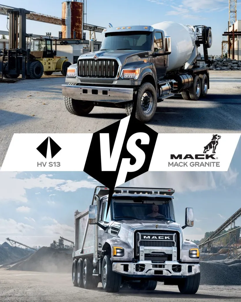 Mack Granite MP8 vs. International HV with S13 Graphic