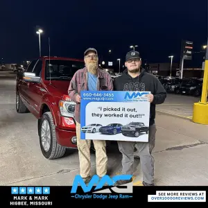 Testimonial from Mark and Mark from Higbee, MO to MAG CDJR
