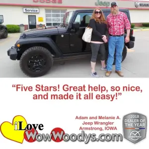 Adam and Melanie A. Armstrong, IOWA - Wow Woody's