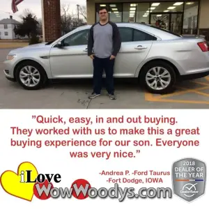 Andrea P. Fort Dodge, IOWA - Wow Woody's